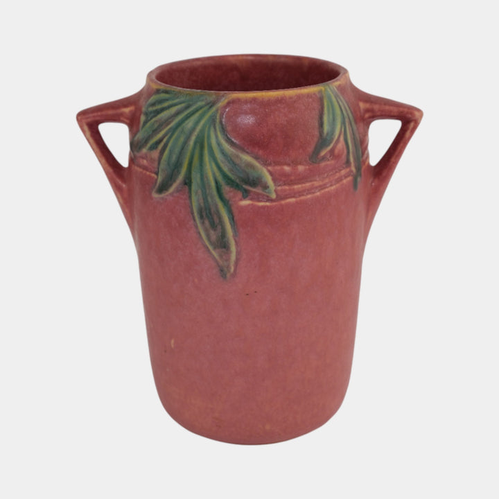 Roseville Velmoss II Red Pink 1935 Vintage Art Deco Pottery Vase 714-6