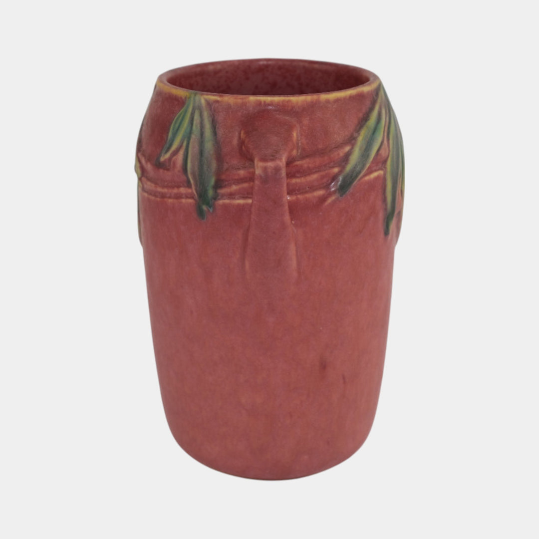 Roseville Velmoss II Red Pink 1935 Vintage Art Deco Pottery Vase 714-6
