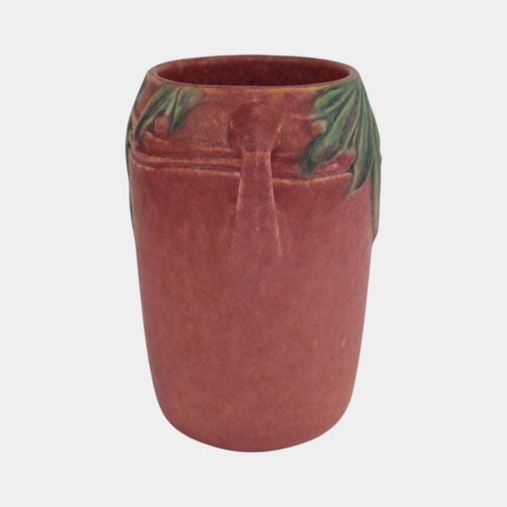 Roseville Velmoss II Red Pink 1935 Vintage Art Deco Pottery Vase 714-6