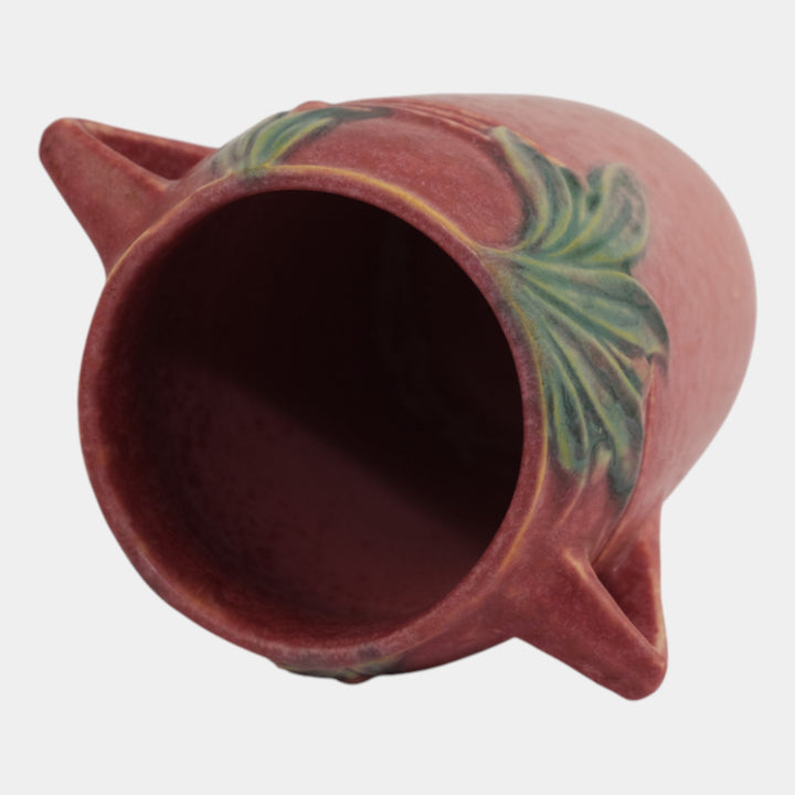 Roseville Velmoss II Red Pink 1935 Vintage Art Deco Pottery Vase 714-6