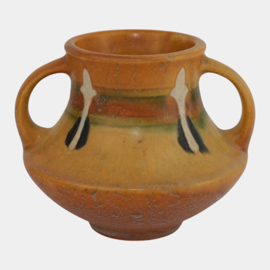 Roseville Montacello Tan 1931 Vintage Arts And Crafts Pottery Ceramic Vase 555-4