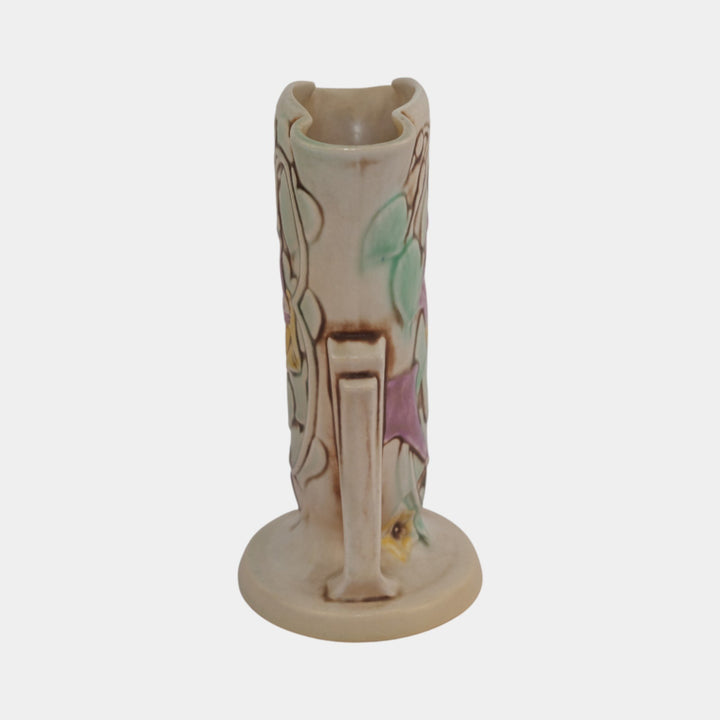 Roseville Morning Glory White 1935 Vintage Art Pottery Ceramic Flower Vase 725-7