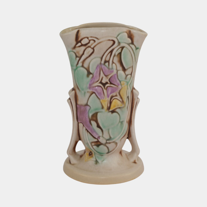 Roseville Morning Glory White 1935 Vintage Art Pottery Ceramic Flower Vase 725-7