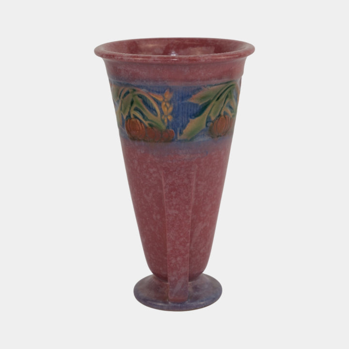 Roseville Baneda Pink 1932 Vintage Art Deco Pottery Ceramic Handled Vase 604-7