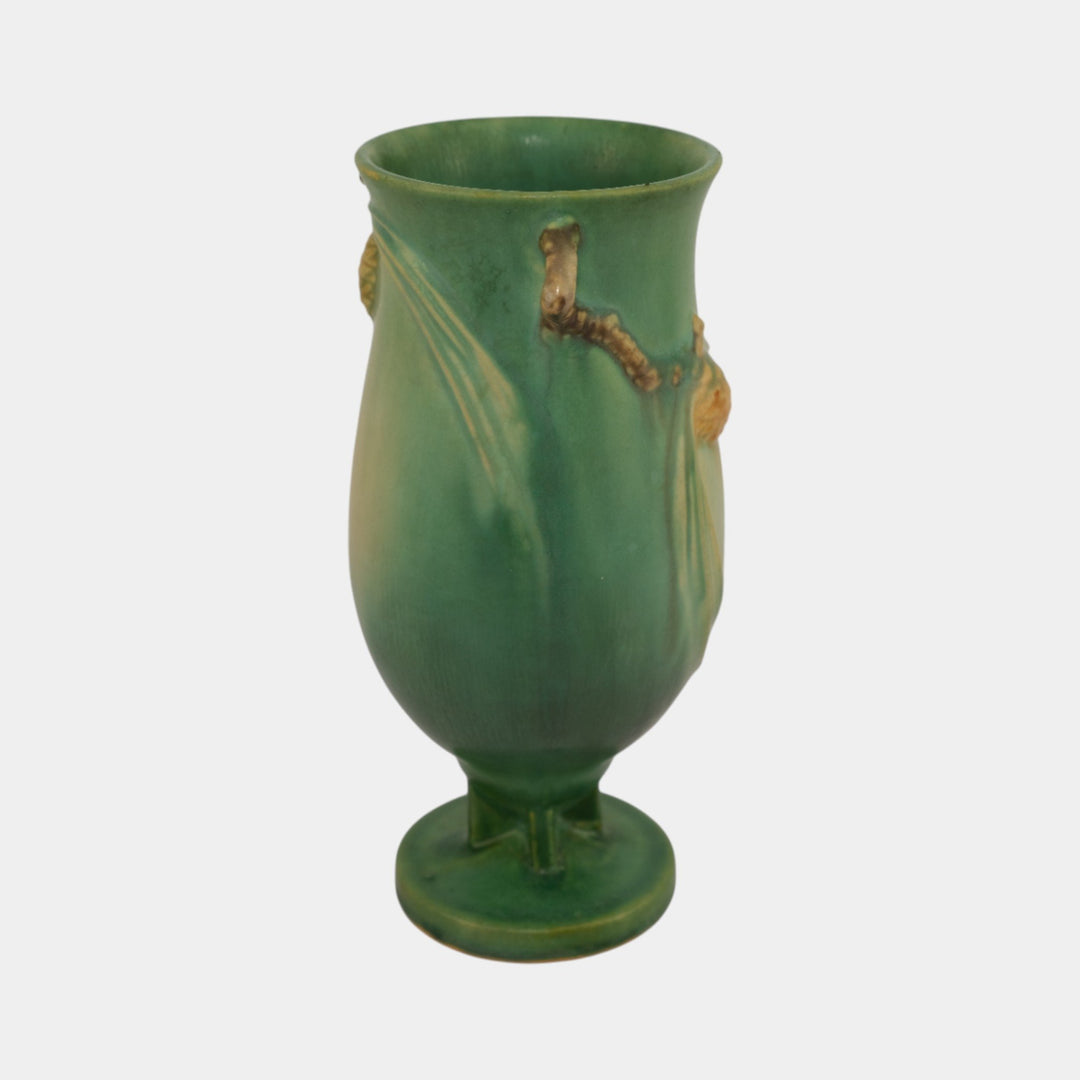 Roseville Pine Cone Green 1936 Vintage Art Pottery Ceramic Vase 840-7