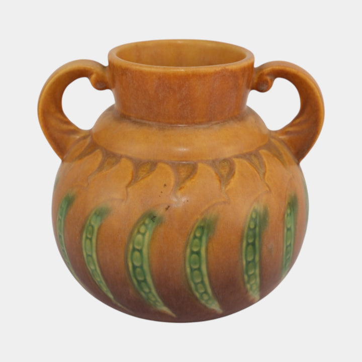 Roseville Falline Brown 1933 Vintage Arts And Crafts Ceramic Handled Vase 644-6