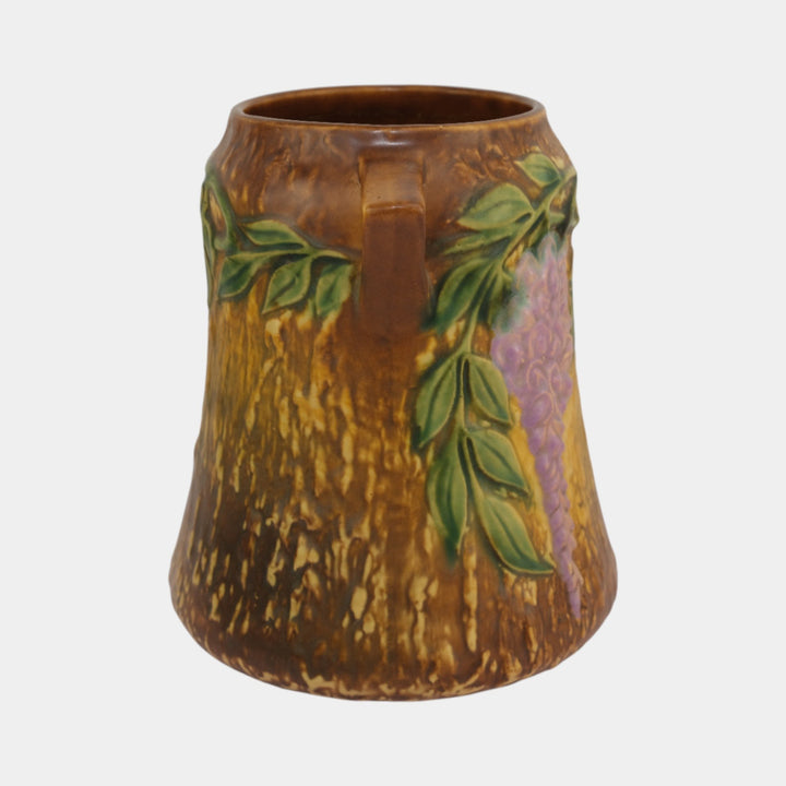 Roseville Wisteria Tan 1933 Vintage Arts And Crafts Pottery Ceramic Vase 633-8