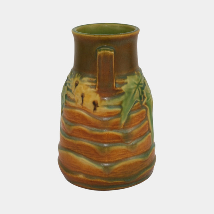 Roseville Luffa Tan 1934 Vintage Arts And Crafts Pottery Ceramic Vase 683-6