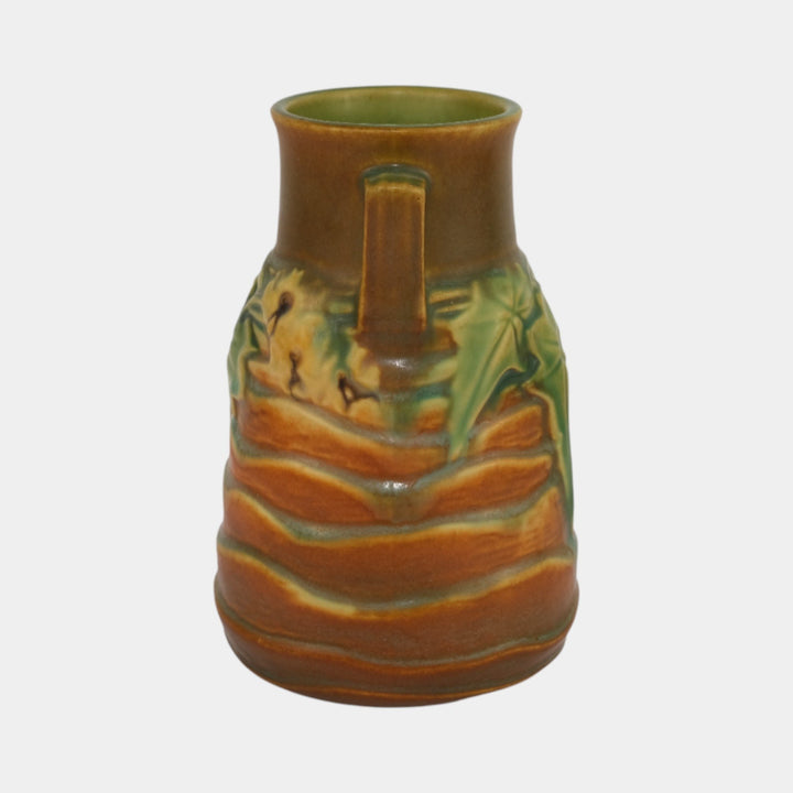 Roseville Luffa Tan 1934 Vintage Arts And Crafts Pottery Ceramic Vase 683-6
