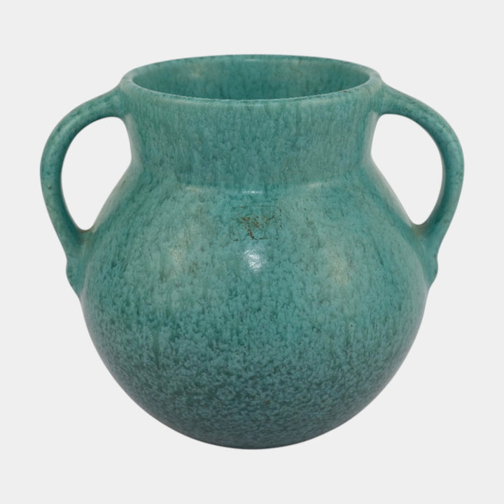 Roseville Tourmaline Turquoise 1933 Vintage Art Deco Pottery Vase 517-6