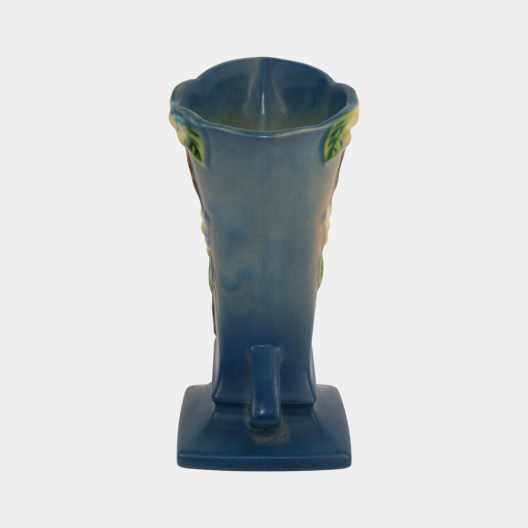 Roseville Snowberry Blue 1947 Mid Century Modern Art Pottery Vase 1V1-7