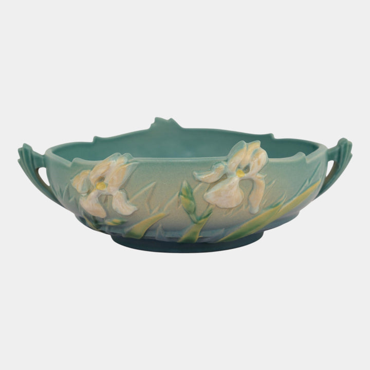 Roseville Iris Blue 1939 Vintage Art Deco Pottery Ceramic Bowl 361-8