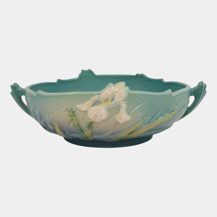 Roseville Iris Blue 1939 Vintage Art Deco Pottery Ceramic Bowl 361-8
