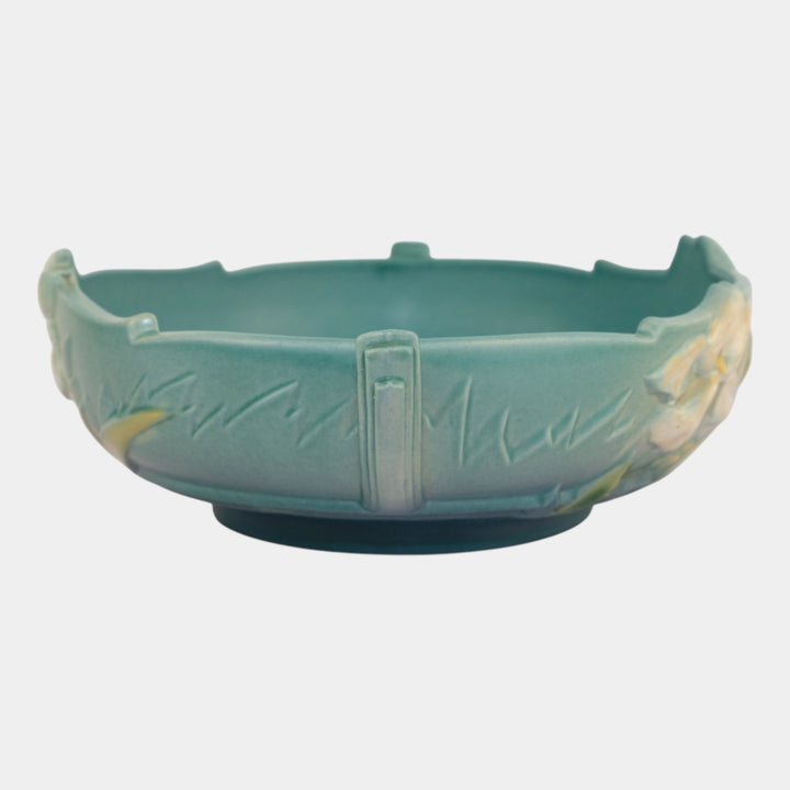 Roseville Iris Blue 1939 Vintage Art Deco Pottery Ceramic Bowl 361-8