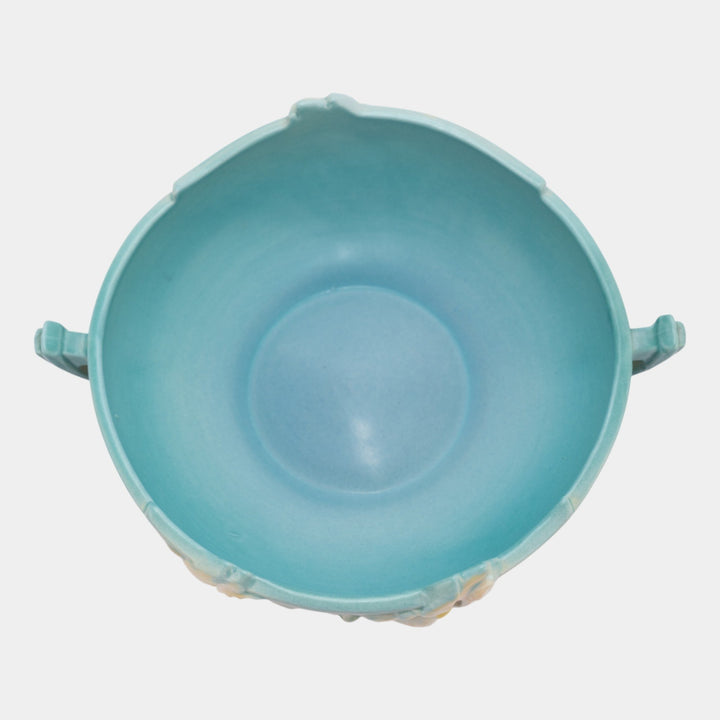 Roseville Iris Blue 1939 Vintage Art Deco Pottery Ceramic Bowl 361-8