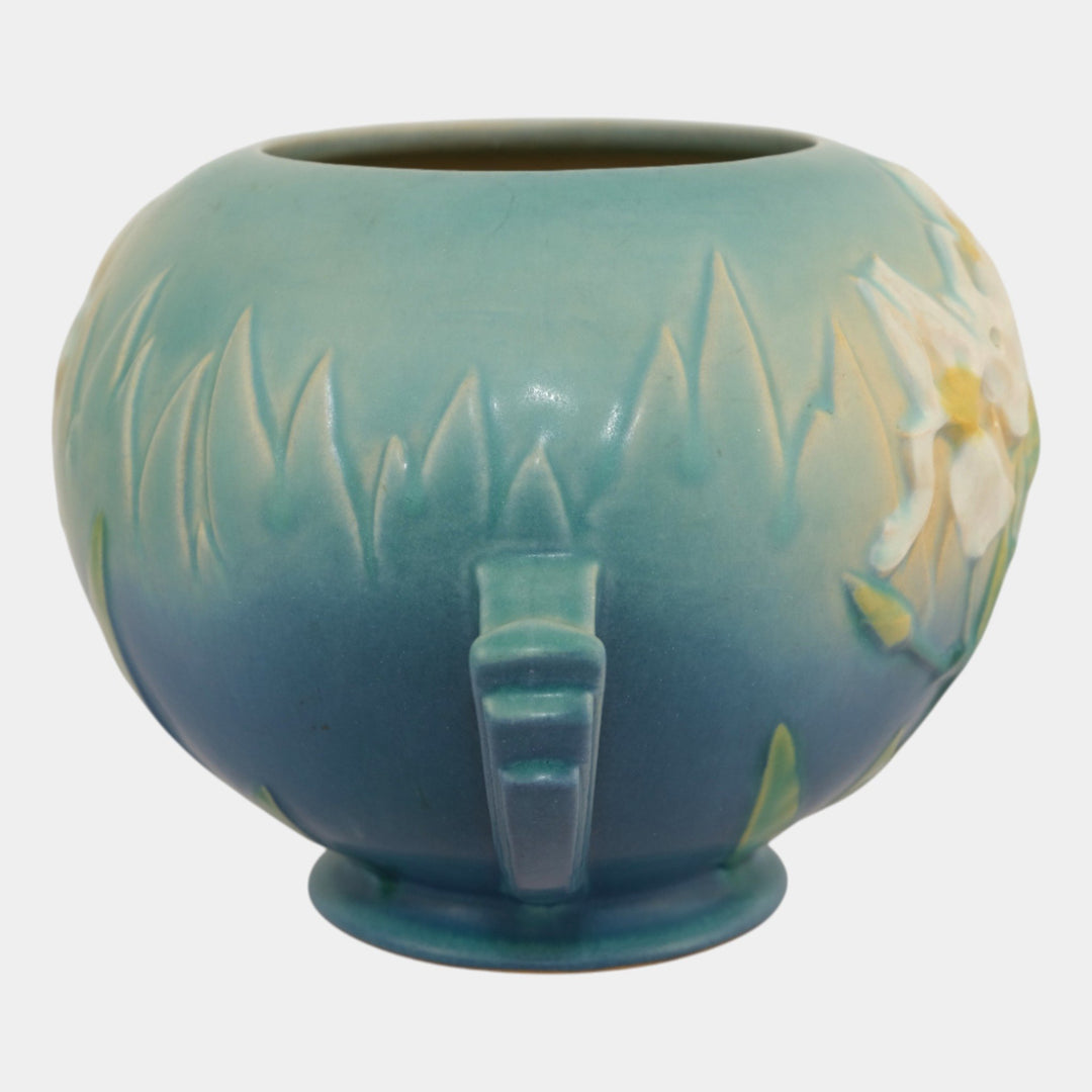 Roseville Iris Blue 1939 Vintage Art Deco Pottery Ceramic Vase 358-6