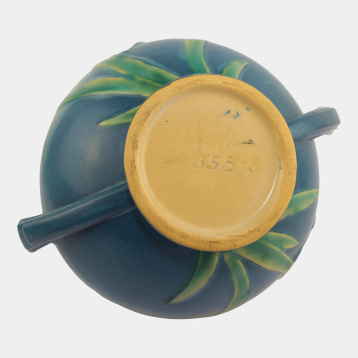 Roseville Iris Blue 1939 Vintage Art Deco Pottery Ceramic Vase 358-6