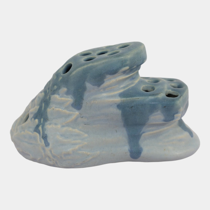 Roseville Carnelian I Blue 1926 Arts And Crafts Pottery Ceramic Flower Frog 60-6
