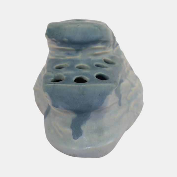 Roseville Carnelian I Blue 1926 Arts And Crafts Pottery Ceramic Flower Frog 60-6