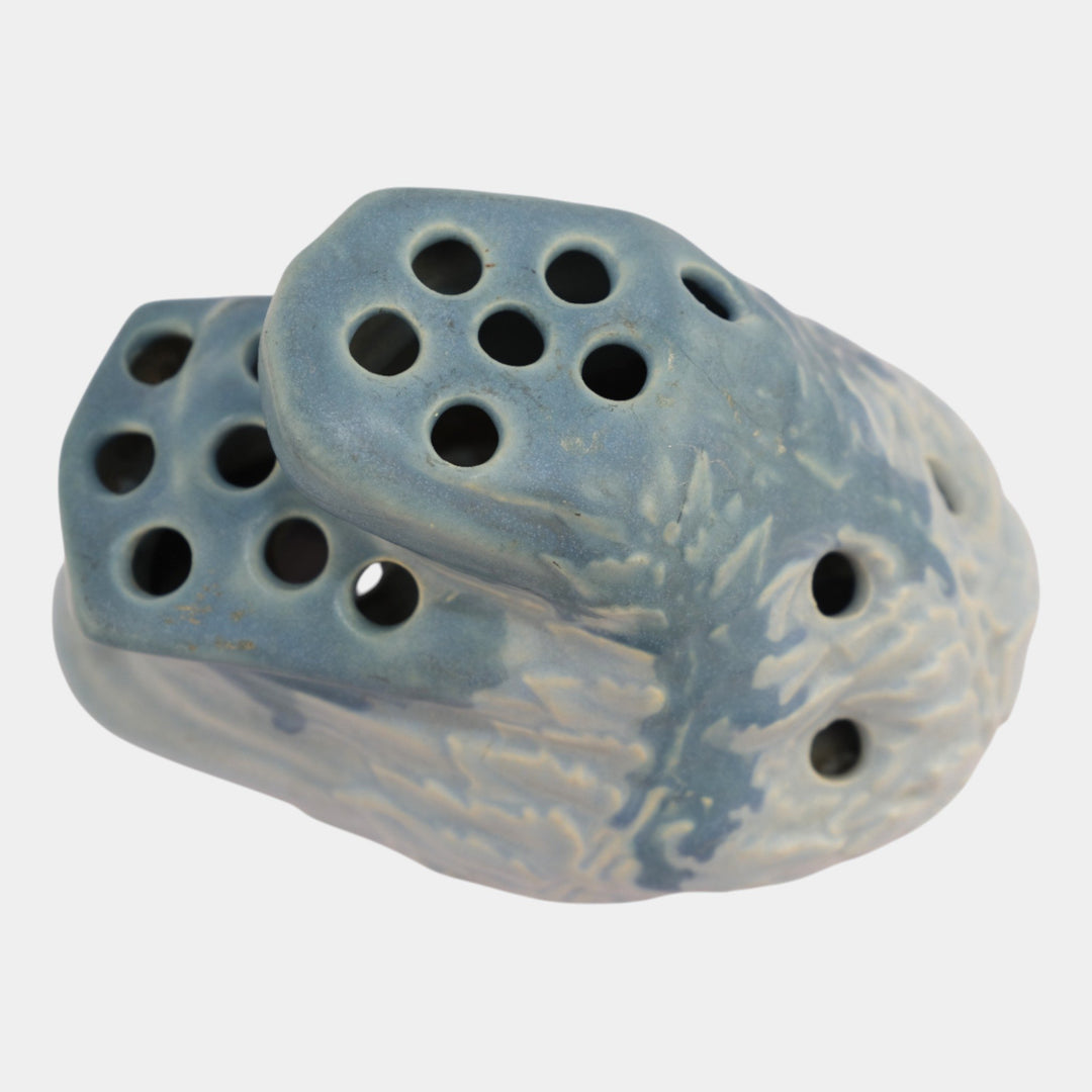 Roseville Carnelian I Blue 1926 Arts And Crafts Pottery Ceramic Flower Frog 60-6