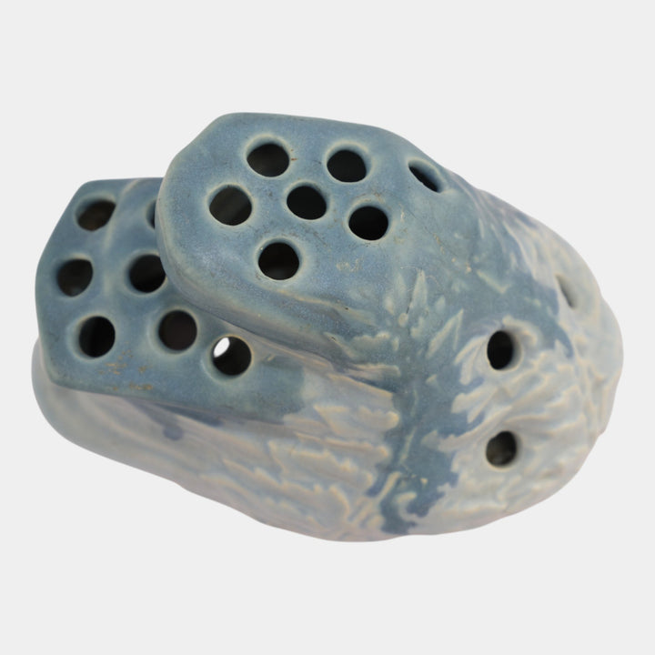 Roseville Carnelian I Blue 1926 Arts And Crafts Pottery Ceramic Flower Frog 60-6