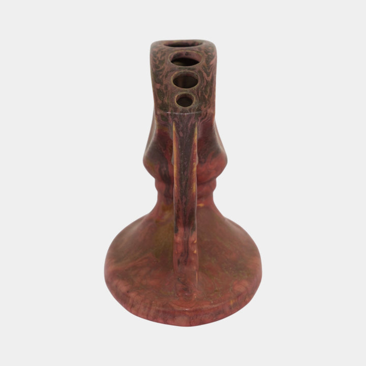 Roseville Carnelian II 1926 Vintage Art Pottery Ceramic Flower Frog 63-5