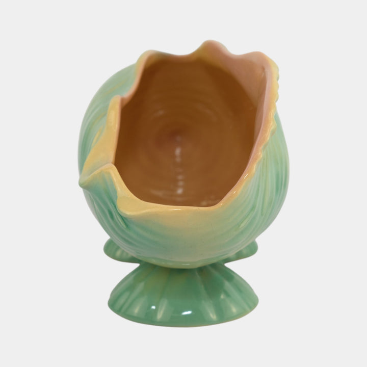 Roseville Ming Tree Green 1949 Mid Century Modern Pottery Conch Shell 563-7