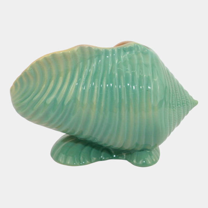 Roseville Ming Tree Green 1949 Mid Century Modern Pottery Conch Shell 563-7