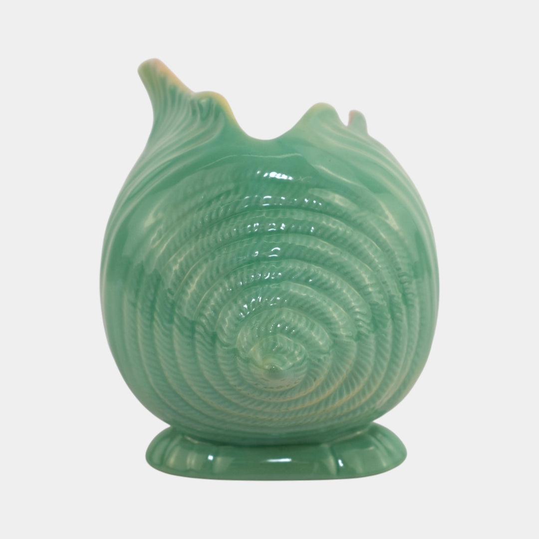 Roseville Ming Tree Green 1949 Mid Century Modern Pottery Conch Shell 563-7