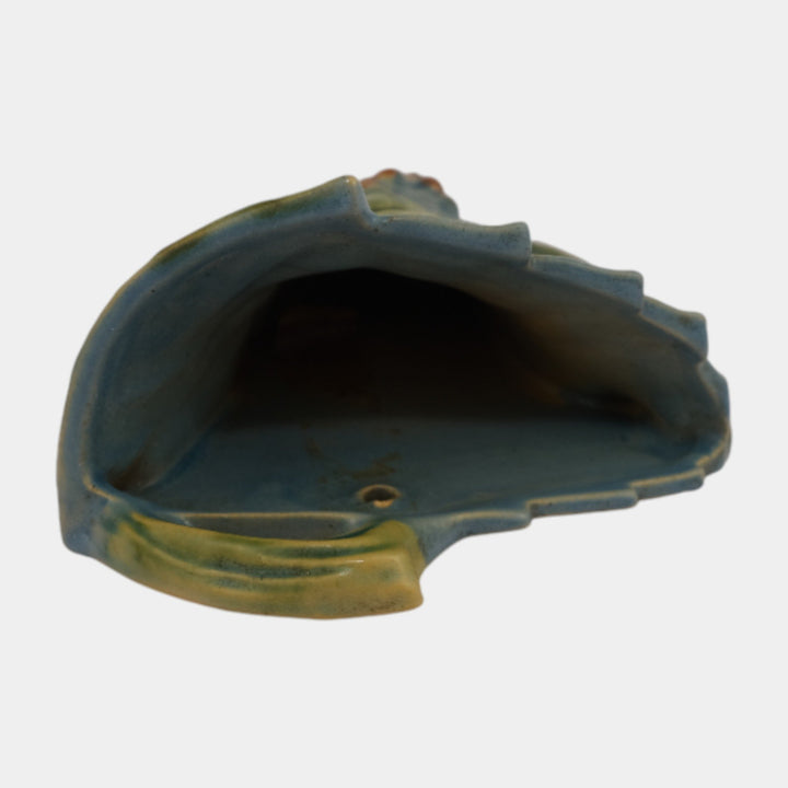 Roseville Bushberry Blue 1941 Vintage Art Pottery Ceramic Wall Pocket 1291-8