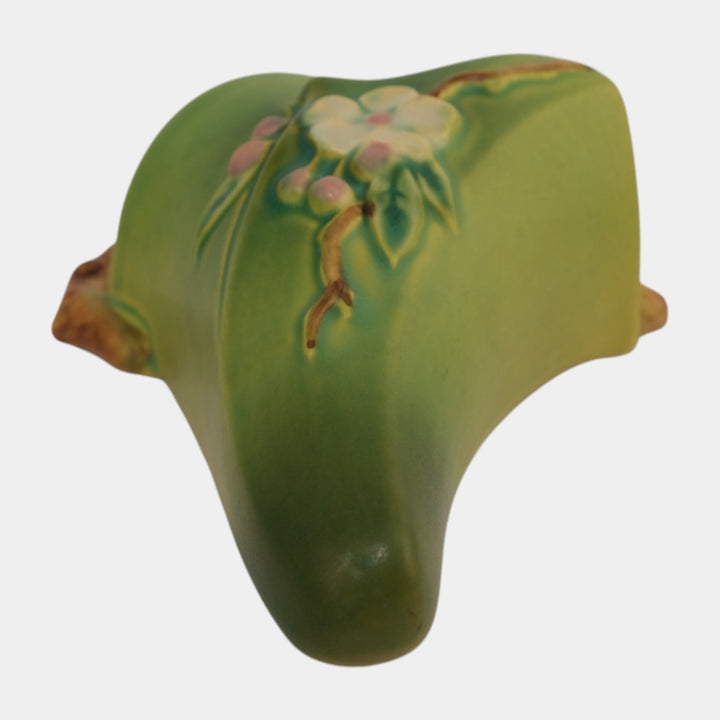 Roseville Apple Blossom Green 1949 Vintage Art Pottery Ceramic Wall Pocket 366-8
