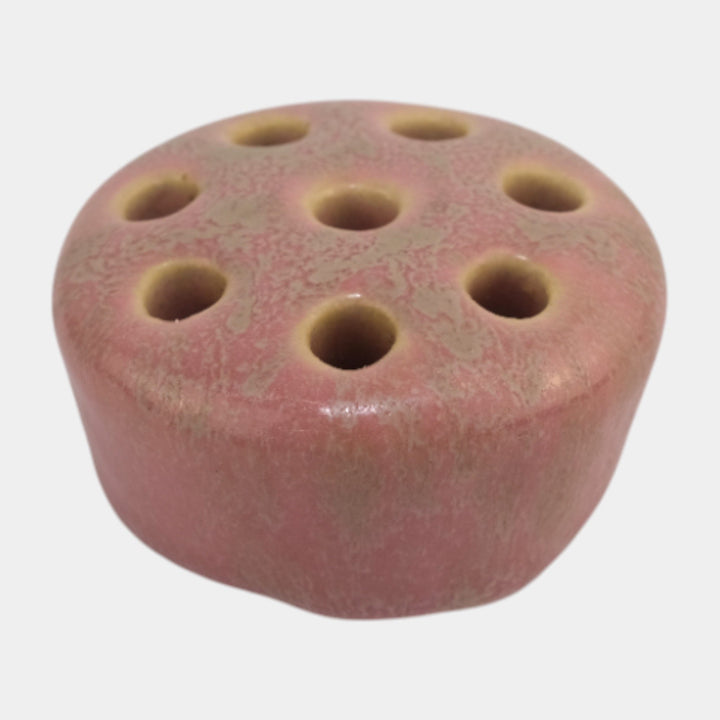 Roseville Tuscany Pink 1927 Vintage Art Deco Pottery Ceramic Flower Frog