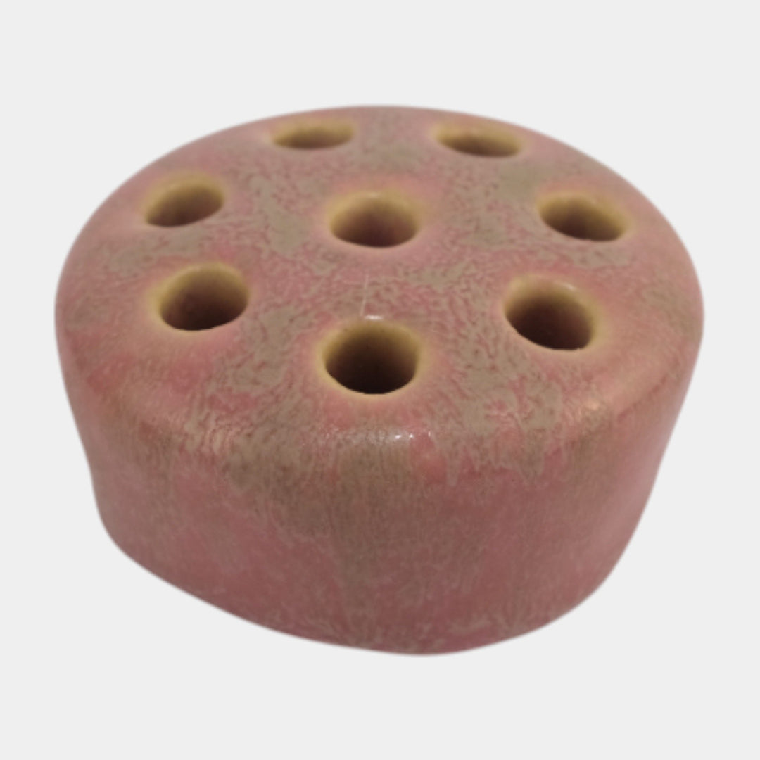 Roseville Tuscany Pink 1927 Vintage Art Deco Pottery Ceramic Flower Frog