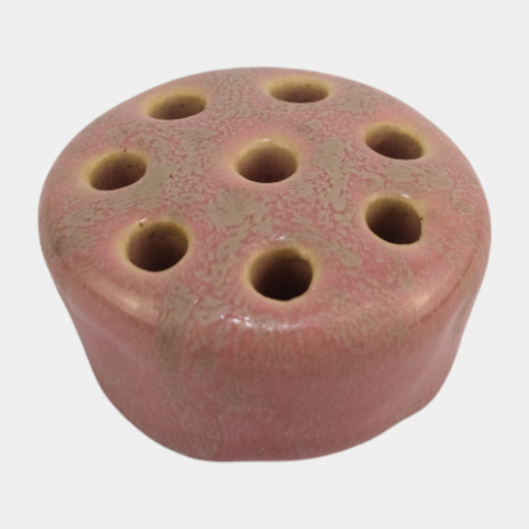 Roseville Tuscany Pink 1927 Vintage Art Deco Pottery Ceramic Flower Frog