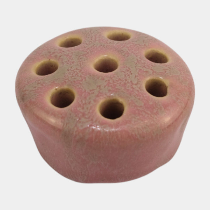 Roseville Tuscany Pink 1927 Vintage Art Deco Pottery Ceramic Flower Frog