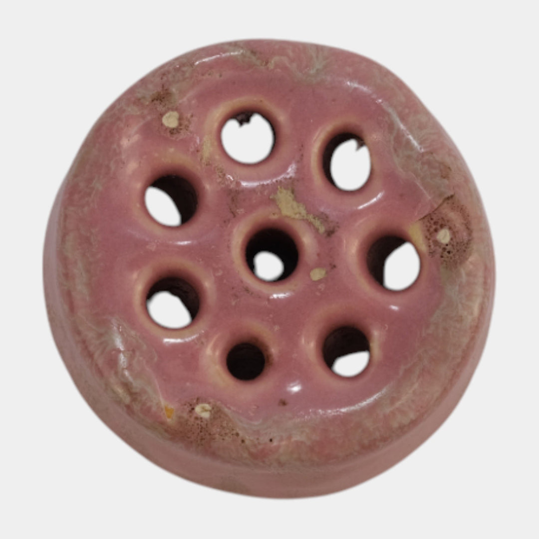 Roseville Tuscany Pink 1927 Vintage Art Deco Pottery Ceramic Flower Frog