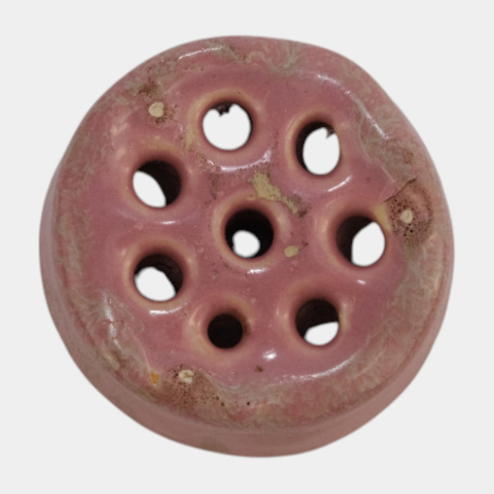 Roseville Tuscany Pink 1927 Vintage Art Deco Pottery Ceramic Flower Frog