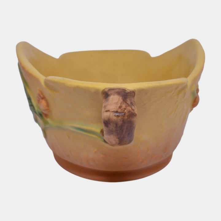 Roseville Bittersweet Yellow 1951 Vintage Mid Century Modern Pottery Bowl 827-8