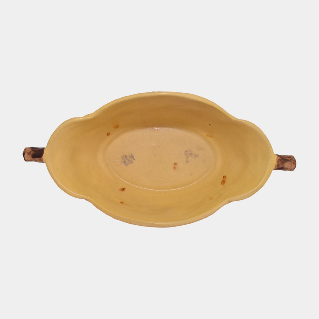 Roseville Bittersweet Yellow 1951 Vintage Mid Century Modern Pottery Bowl 827-8