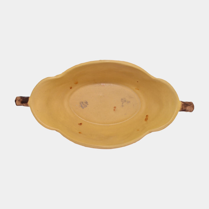 Roseville Bittersweet Yellow 1951 Vintage Mid Century Modern Pottery Bowl 827-8