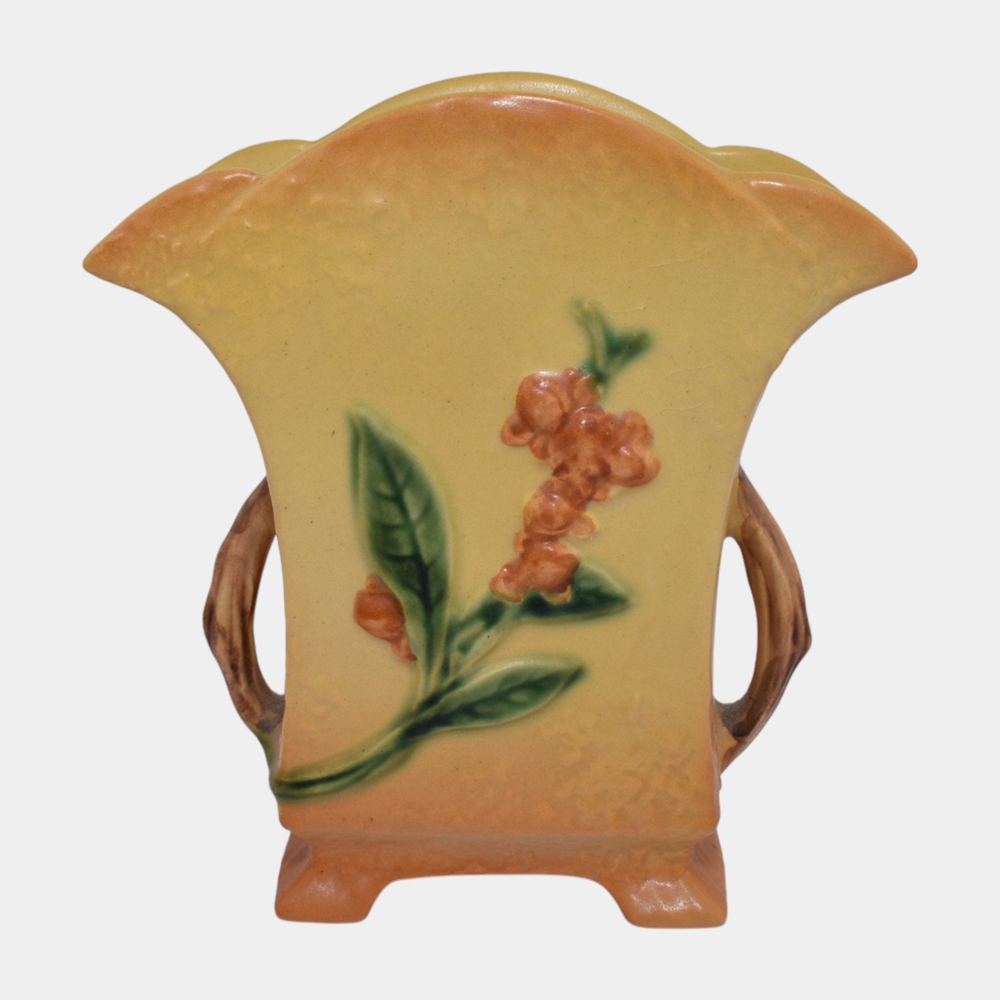Roseville Bittersweet Yellow 1951 Vintage Art Pottery Ceramic