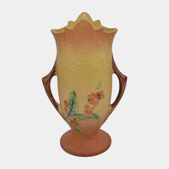 Roseville Bittersweet Yellow 1951 Vintage Mid Century Modern Pottery Vase 885-10