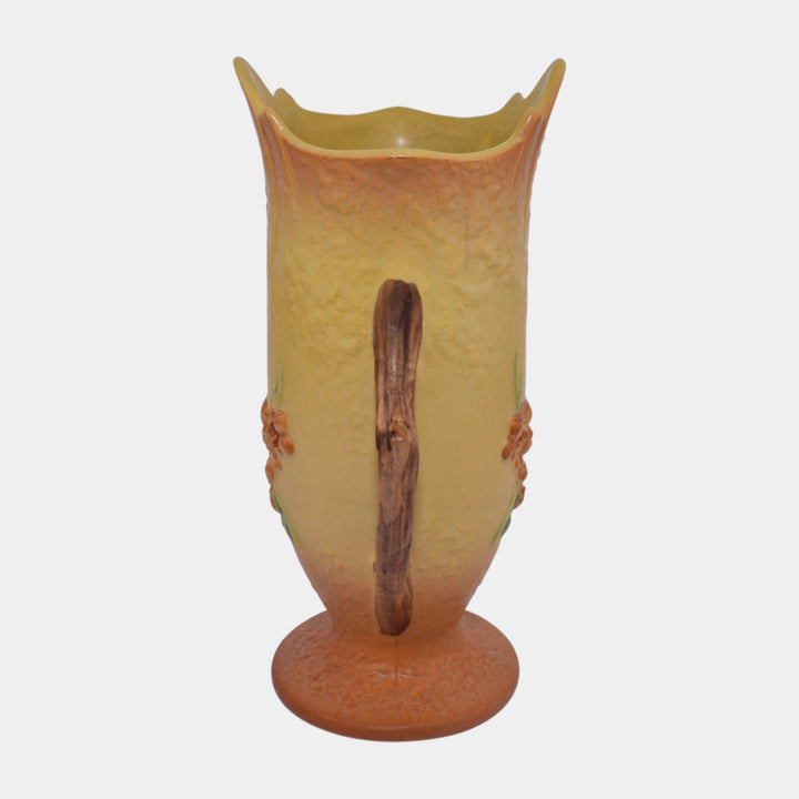 Roseville Bittersweet Yellow 1951 Vintage Mid Century Modern Pottery Vase 885-10