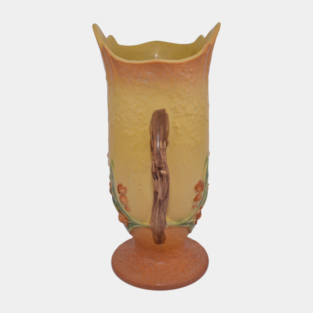 Roseville Bittersweet Yellow 1951 Vintage Mid Century Modern Pottery Vase 885-10