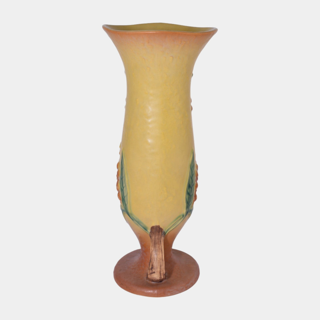 Roseville Bittersweet Yellow 1951 Vintage Art Pottery Tall Ceramic Vase 886-12