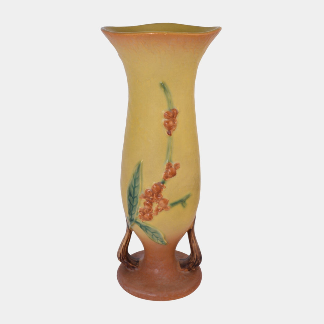 Roseville Bittersweet Yellow 1951 Vintage Art Pottery Tall Ceramic Vase 886-12