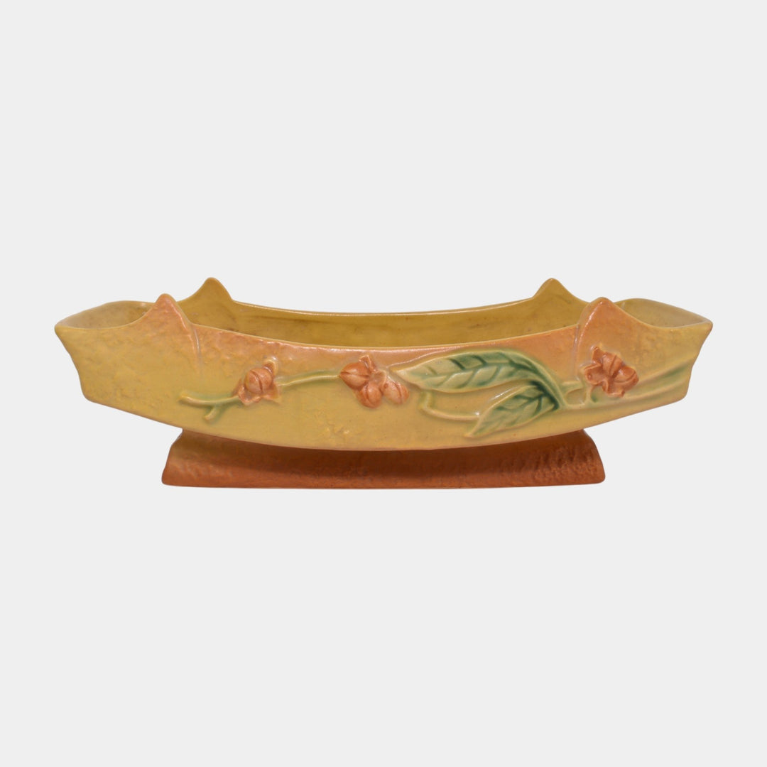 Roseville Bittersweet Yellow 1951 Vintage Art Pottery Console Bowl 828-10