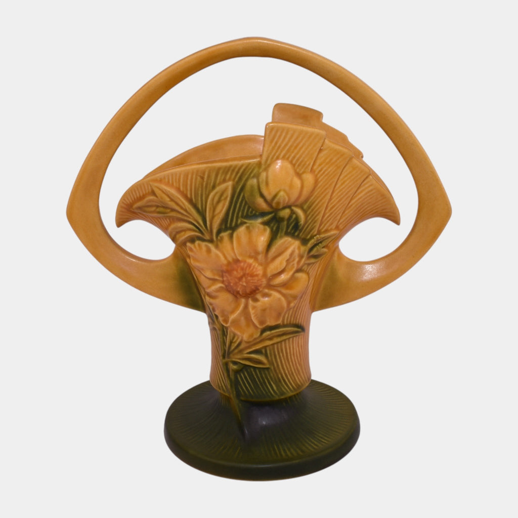Roseville Peony Yellow 1942 Mid Century Modern Pottery Ceramic