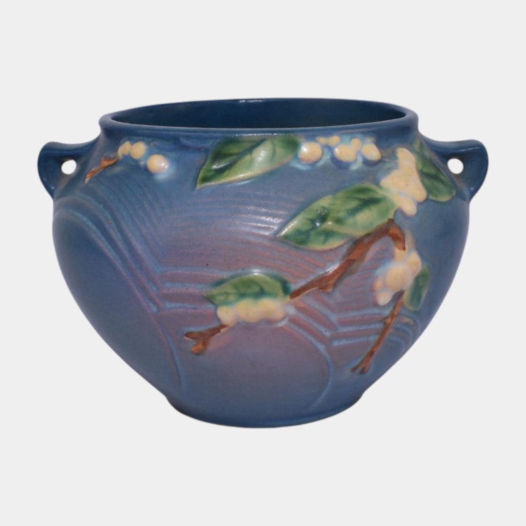 Roseville Snowberry Blue 1947 Vintage Pottery Ceramic Jardiniere Planter 1J-4