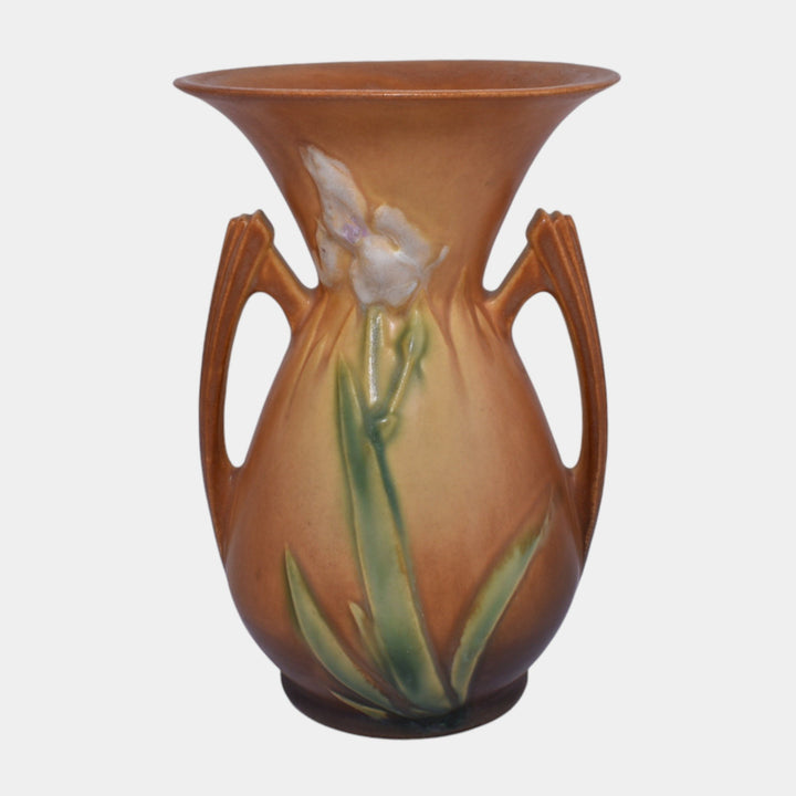 Roseville Iris Tan 1939 Vintage Art Pottery Ceramic Vase 920-7